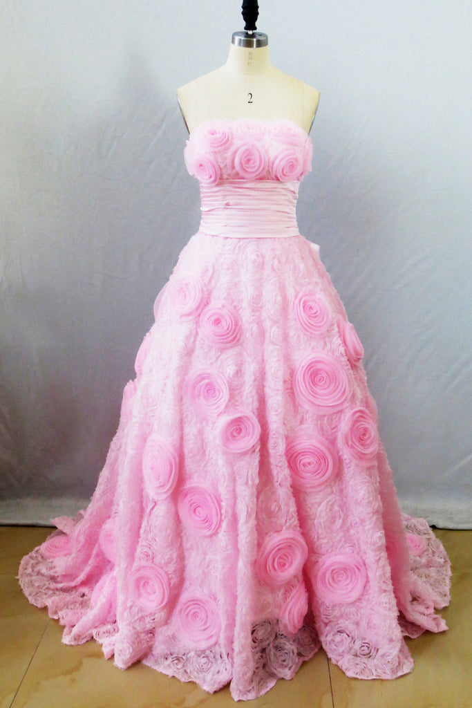 2022 encantadores de la boda vestidos de una línea vestidos de bola del vestido del rosa