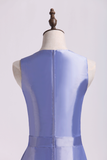 2022 vestidos de dama de una línea de cuello en V tafetán Longitud de la rodilla
