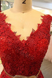 2024 vestidos roja del baile de tul con cuello en V piso de longitud con el marco