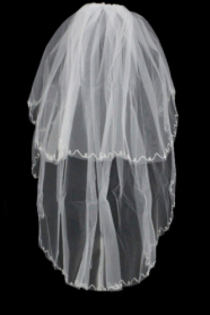 2 capas de la yema del dedo longitud velo de novia de la boda Accesorios V005