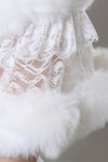 Elegante Faux Fur & Lace Wedding Wrap Cuentas con MPJ140915