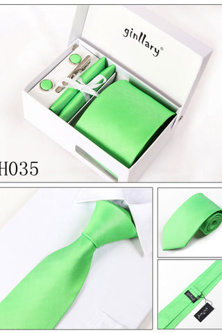Brote verde Tie Set Gemelos 4 Piezas muchos colores # H035