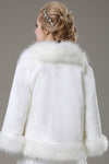 Glamorous la piel de imitación del abrigo de la boda MPJ140920