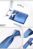 Royal Blue Tie Set Gemelos 4 Piezas muchos colores # H057