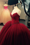 2022 Vestidos de quinceañera de lujo Sweetheart Ball Gown Beaded blusa