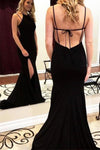 Vestidos de fiesta negros con espalda abierta largos y elegantes y elegantes vestidos de fiesta