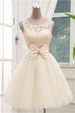 2024 A Line Scoop Tulle & Lace Homecoming vestidos con marco