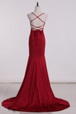 Spandex 2024 Prom vestidos de sirena correas espaguetis con apliques