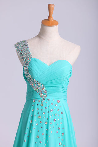 2024 vestido de fiesta de un hombro con volantes blusa con diamantes de imitación moldeado de la correa