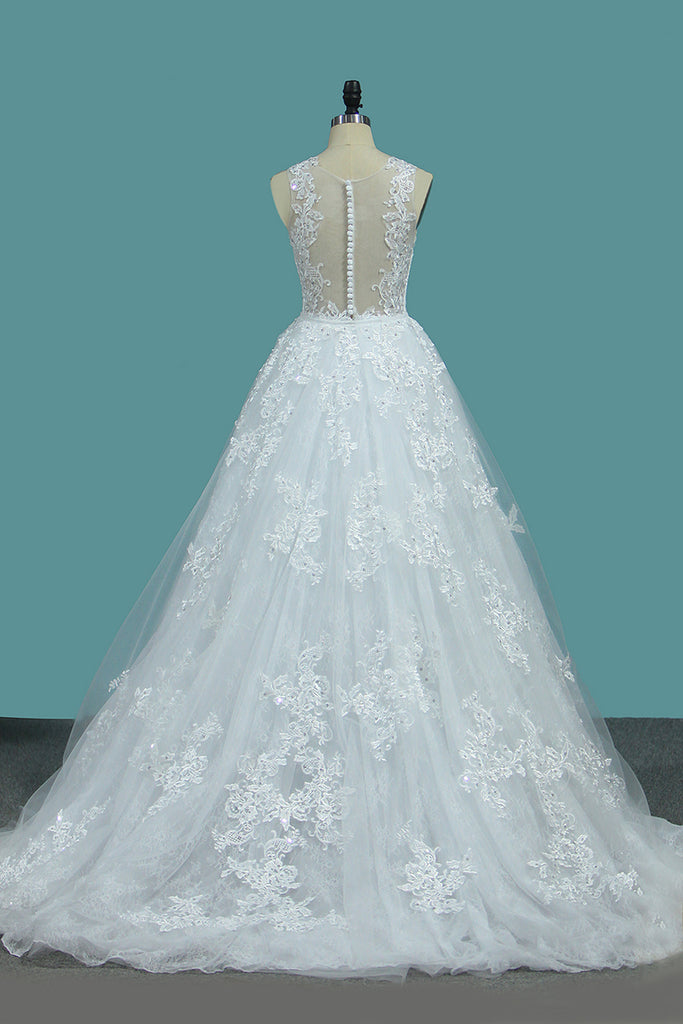 Sirena 2024 de la cucharada de tul con los vestidos de boda desmontables del tren de la corte del Applique