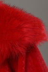 Bastante 3/4 Longitud de la manga roja de piel sintética de abrigo de la boda MPJ140904