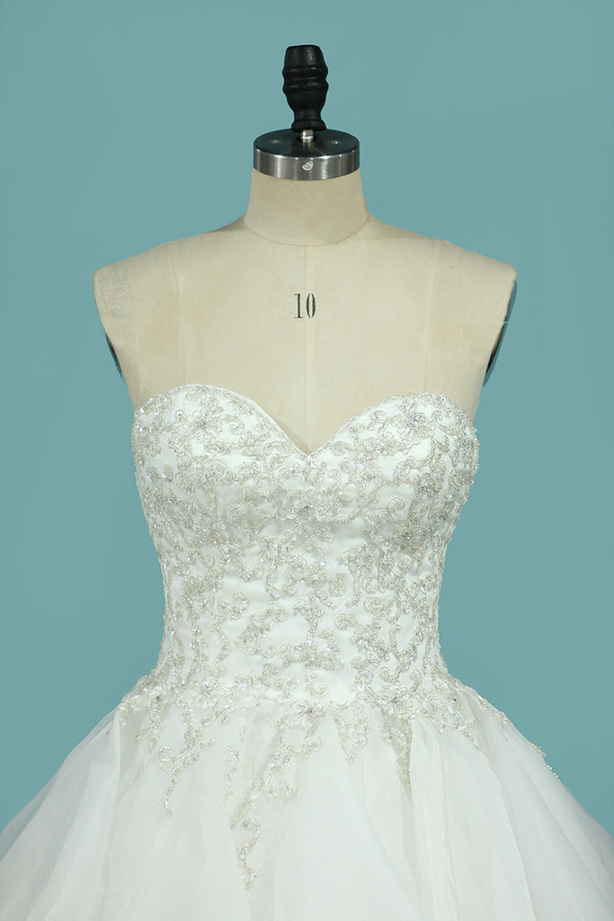 2022 vestidos de novia de la novia una línea de organza con corpiño moldeado