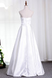 2024 vestidos de novia de satén cariño una línea con marco