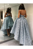 2024 Lace Prom Dresses Sweetheart con flores hechas a mano asimétrico