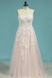 2024 Prom Dresses Tulle Sweetheart Con Applique Y Perlas Lace Up
