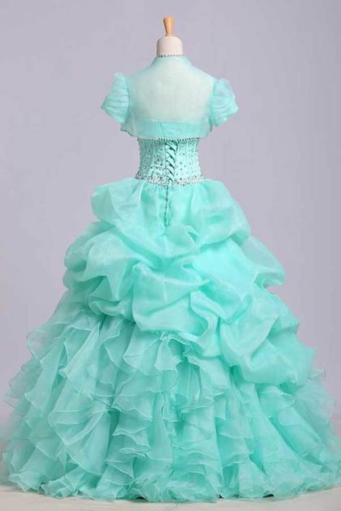 Burbuja 2022 balón vestido de novia de la joya con cuentas blusa y falda rizada