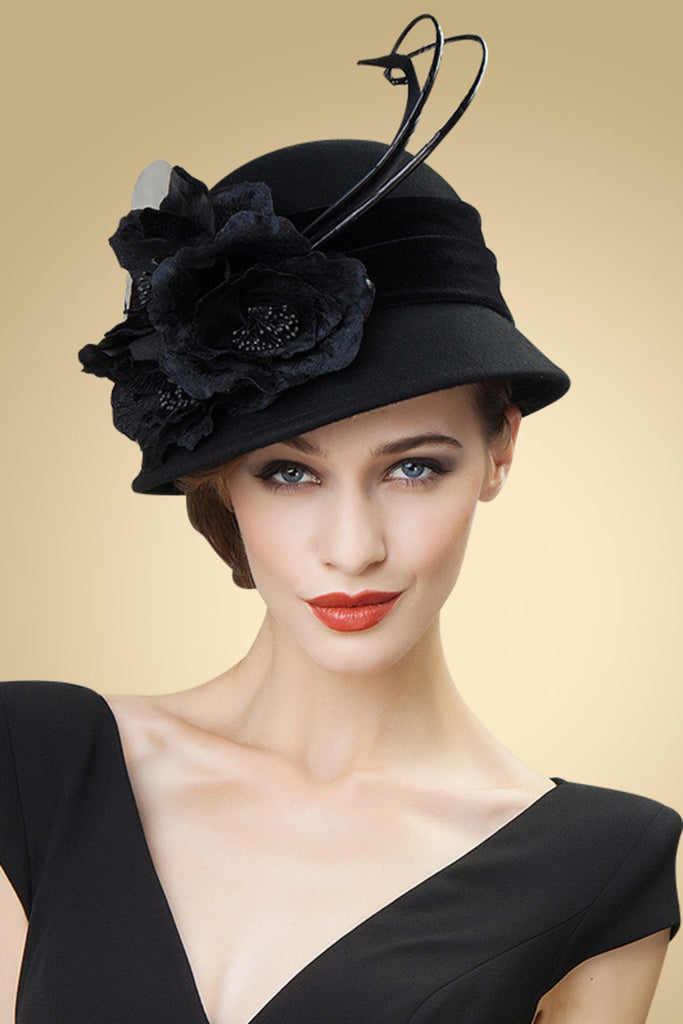 Elegante de lana otoño / invierno de las señoras con Bowler / sombrero cloche