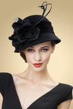 Elegante de lana otoño / invierno de las señoras con Bowler / sombrero cloche