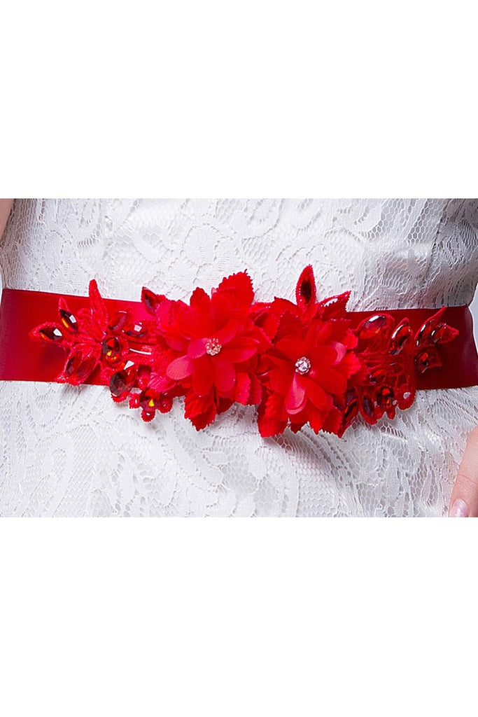 Raso de la boda / el marco de la cinta Tarde con flores hechas a mano