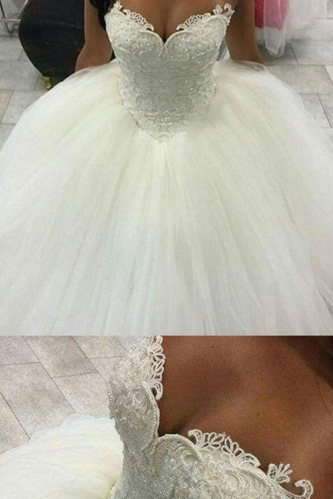 2022 El nuevo vestido de bola de Tulle de los vestidos de boda del amor de la llegada ata para arriba