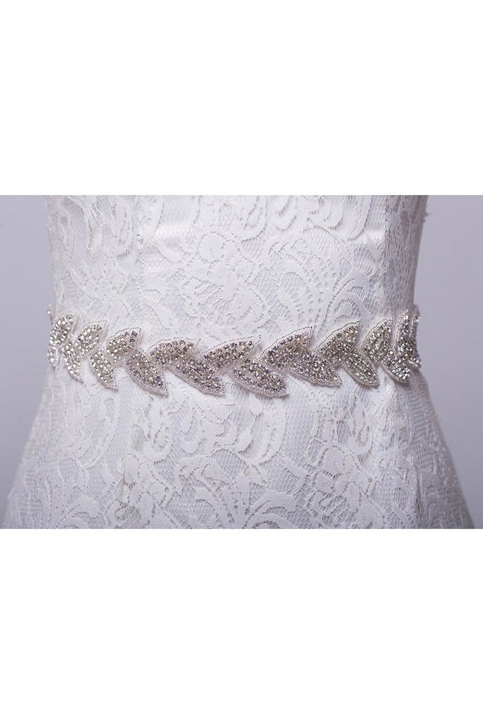 Delicado de novia / vestido de noche de la cinta Sash con diamantes de imitación