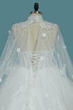 2024 lujosos vestidos de novia cuello alto tul con lentejuelas bolas cristales ata para arriba