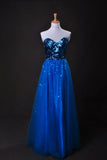 Baratos vestidos de baile Blue Line Novia piso-longitud de organza de Cz