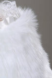 Abrigo de la boda Fabulous Faux Fur con arco nudo MPJ140935