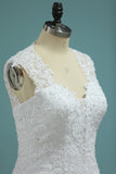 2024 vestidos de boda A-Line Cuello Alto Tribunal tren satinado con apliques cubierto Botones