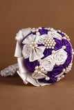 Rosas de la cinta con diamantes de imitación broche del ramo de la boda (26 * 20cm)
