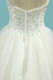 2024 Sweetheart rebordeados Bodice Organza vestidos de novia una línea de longitud del piso