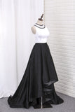 2024 Prom Dresses Asymmetrical cucharada una línea de satén con rebordear