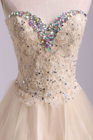 2024 Precioso Vestidos de Fiesta Una línea de novia corto Mini color Champagne