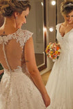 2024 Encantador V-cuello A-Line vestido de novia con Appliques